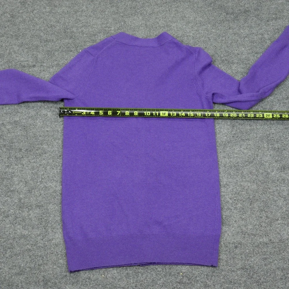 J.Crew Cardigan Women XS Purple Wool Cashmere Blend V-Neck Long Sleeve Button Up